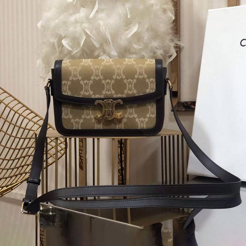 New sale Celine shoulder bag replica medium Triomphe bag textile Cem21083