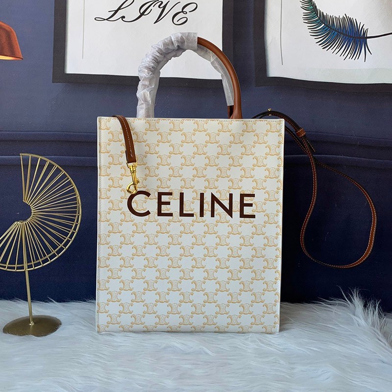 Tracked shipping Celine Shoulder Bag Replica Small Vertical Cabas Natural Tan Cev86113