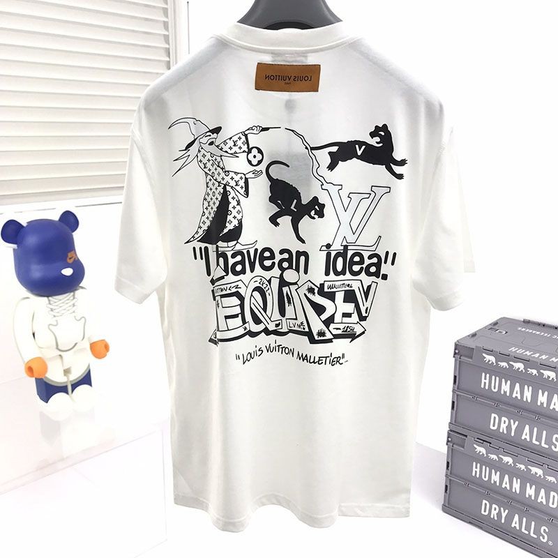 No.1 in popularity [New!] Louis Vuitton LV Spread Embroidery T-shirt Parody vus39701