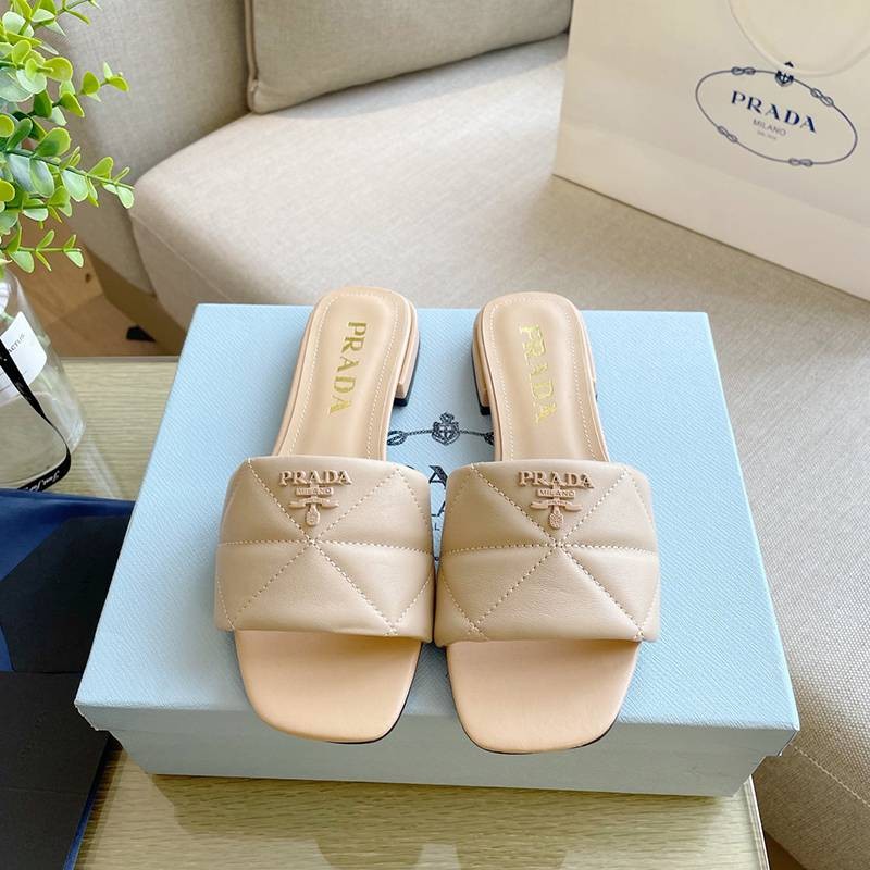 New Spring Items [Popular Item] Prada Saffiano Leather Slide Sandals Replica puo59201