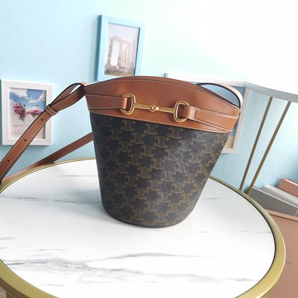 Extremely rare! Celine bucket replica / Triomphe canvas & calfskin Cev78821 Extremely rare! Celine bucket replica / Triomphe canvas & calfskin Cev78821