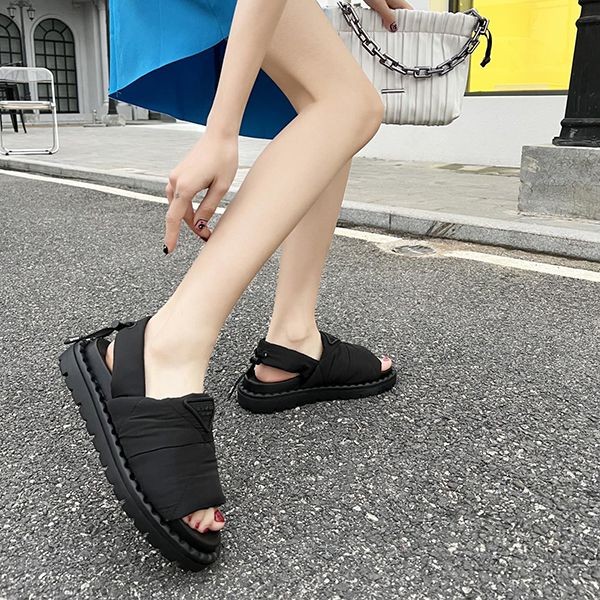 Rare color Prada nappa leather flatform sandals replica pui01807