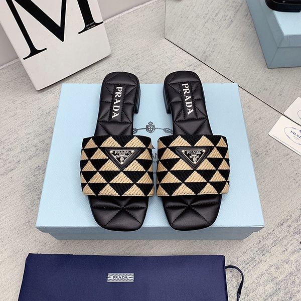 Rare Prada Embroidered Slippers Replica pub17543