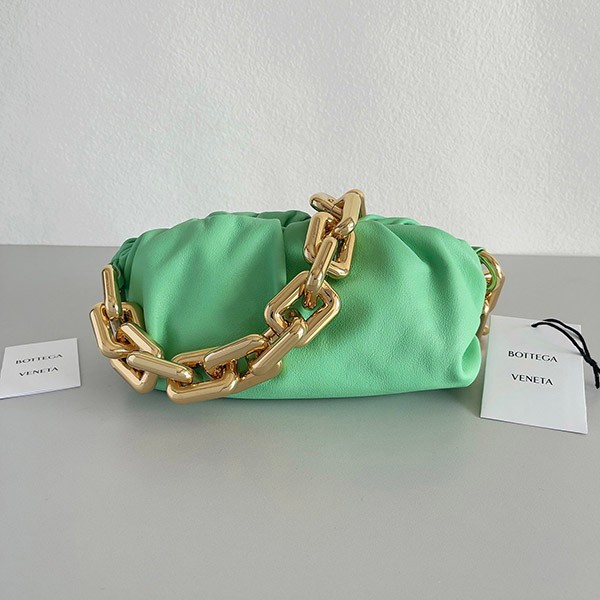 21-22AW Bottega Veneta Replica Teen Chain Pouch Bag Wasabi 690831V1BW03808