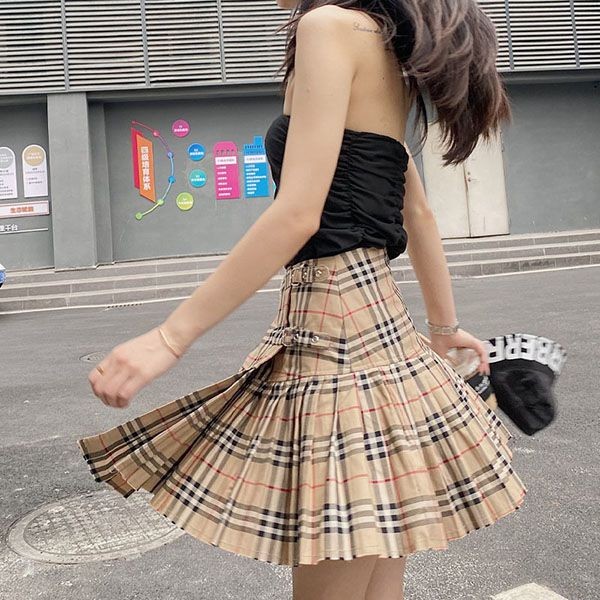 New on sale Burberry Vintage Check Fake Wool Skirt Ban16156