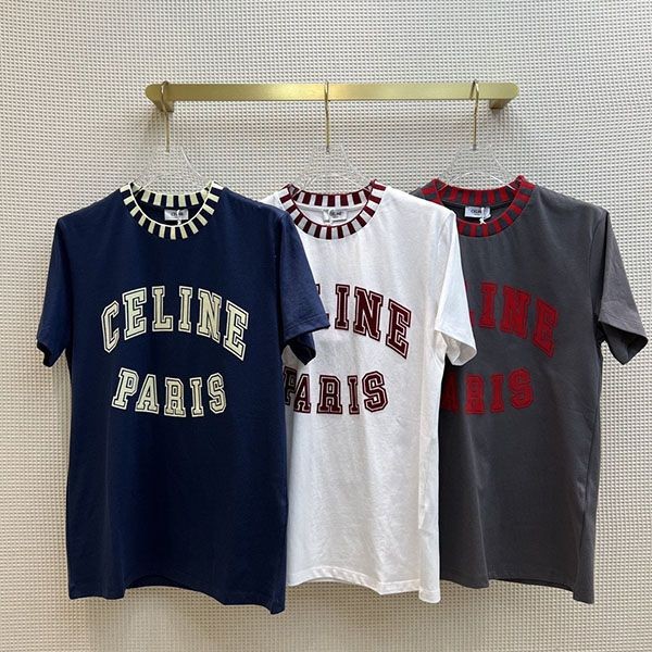 Hard to find Celine PARIS T-shirt replica flocked cotton jersey Ceq70728