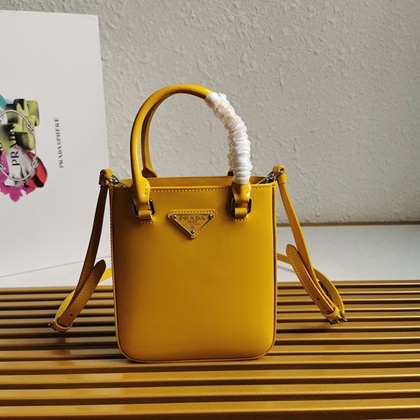Not available in Japan [Prada] Small brushed leather replica tote bag pul09666