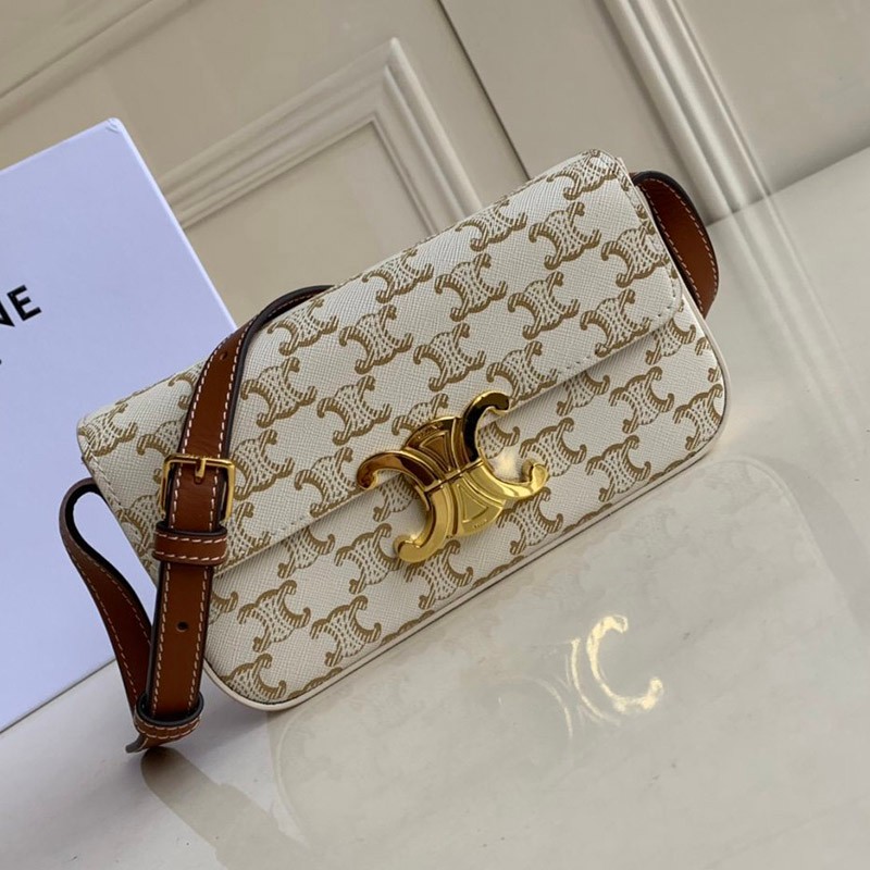 Free shipping ★ Celine Shoulder Bag Replica Triomphe Calfskin Canvas Triomphe Ceq03699