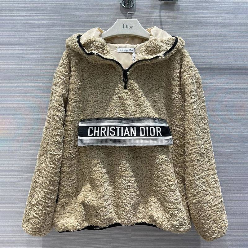 Popular classic Dior hoodie copy anorak fleece hood zip dea80247