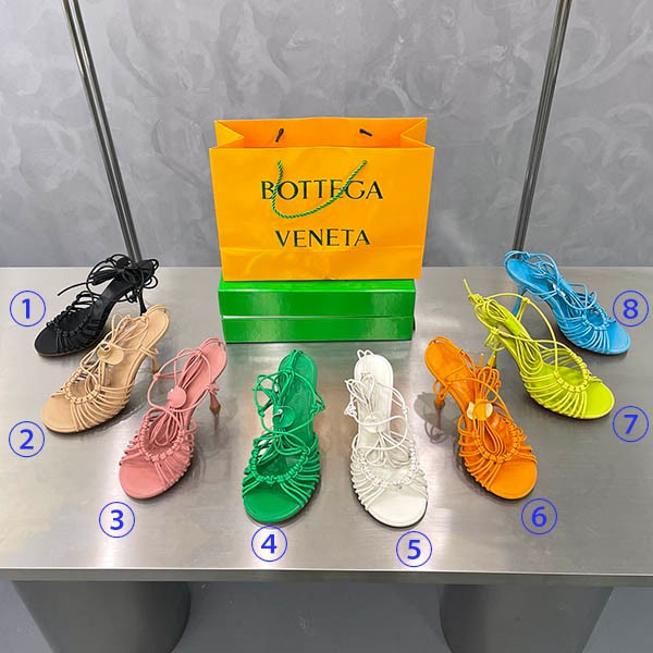 Rare color Bottega Veneta women's sandals with lambskin heels replica boq05770