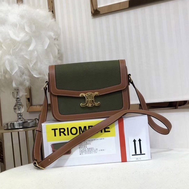 [Immediate Delivery] [Fake Celine Shoulder Bag] Medium Triomphe Bag Textile 191242CD315KZ