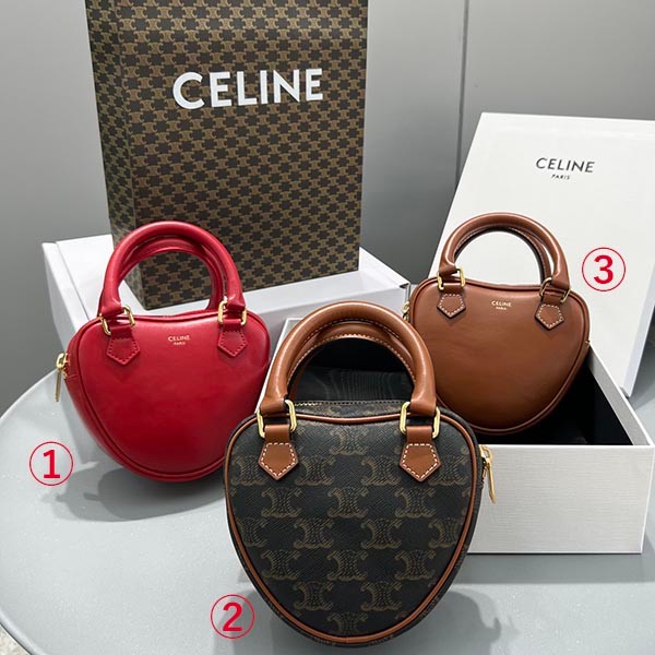 Very popular!! New color Celine Medium Celine Heart Copy 3 colors / Triomphe canvas & calfskin 198222BZJ