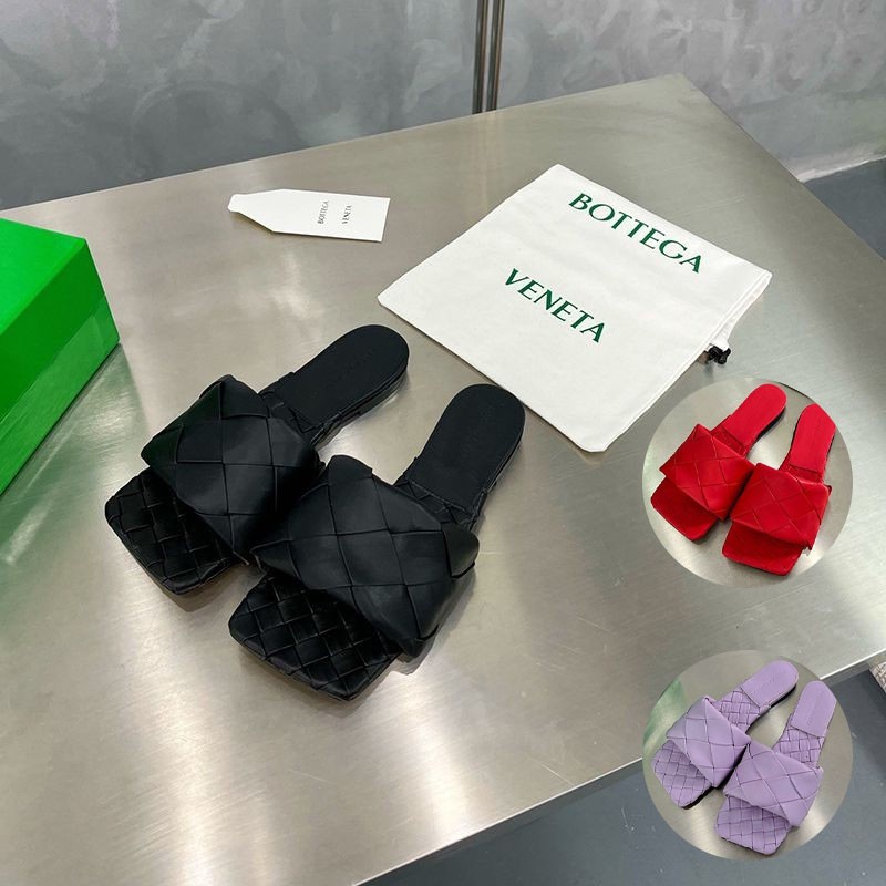 Rare color Bottega Veneta copy rubber Lido flat sandals quilted boa20678