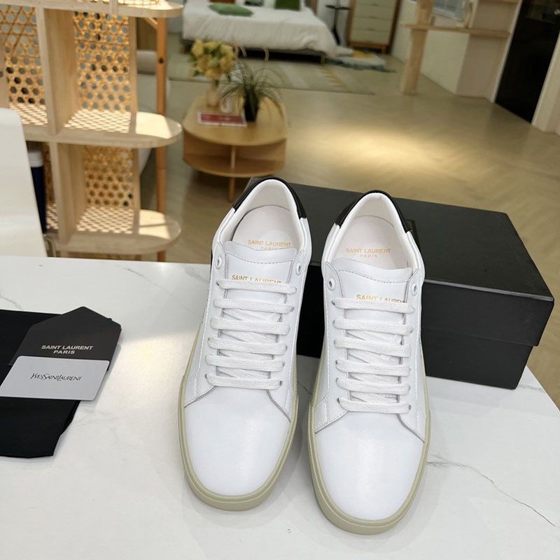 Eye-catching color Saint Laurent fake Court Classic canvas distressed sneakers Saj34908
