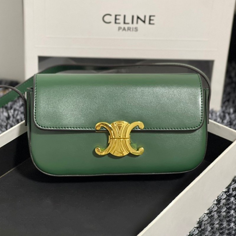 Immediate domestic delivery [Celine shoulder bag replica] Triomphe shoulder bag black 194143BF438NO