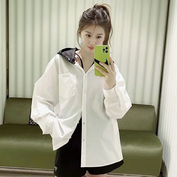 Competition [PRADA] Poplin stretch shirt fake pup35761