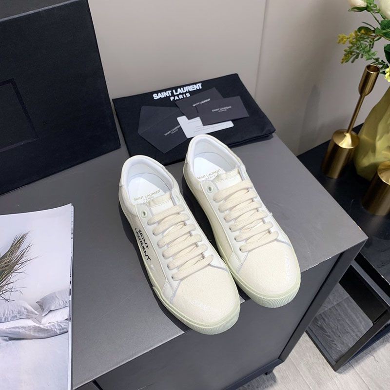 Sold out Saint Laurent Court Classic Canvas Distressed Sneakers Replica 610648GUP109113
