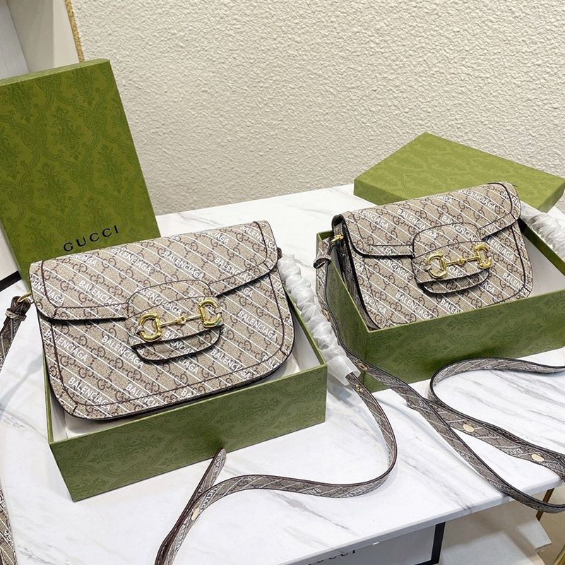 Very popular: Gucci Balenciaga [Gucci Horsebit 1955 replica] The Hacker Project small bag 602204ULZ0G9745