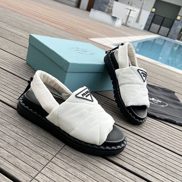 World-famous Prada nappa leather flatform sandals replica puy65885