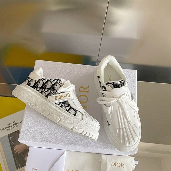 Extremely rare! Dior ID Oblique Sneakers Replica White dea59817