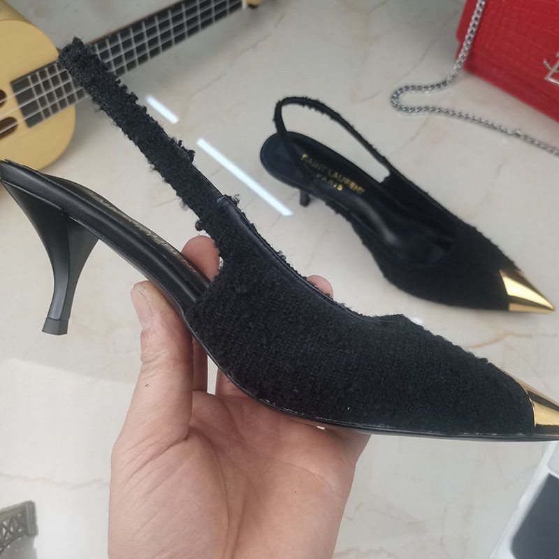 ★Popular in Japan! Saint Laurent Replica LOLA Monogram Denim Logo Sandals Sat08379