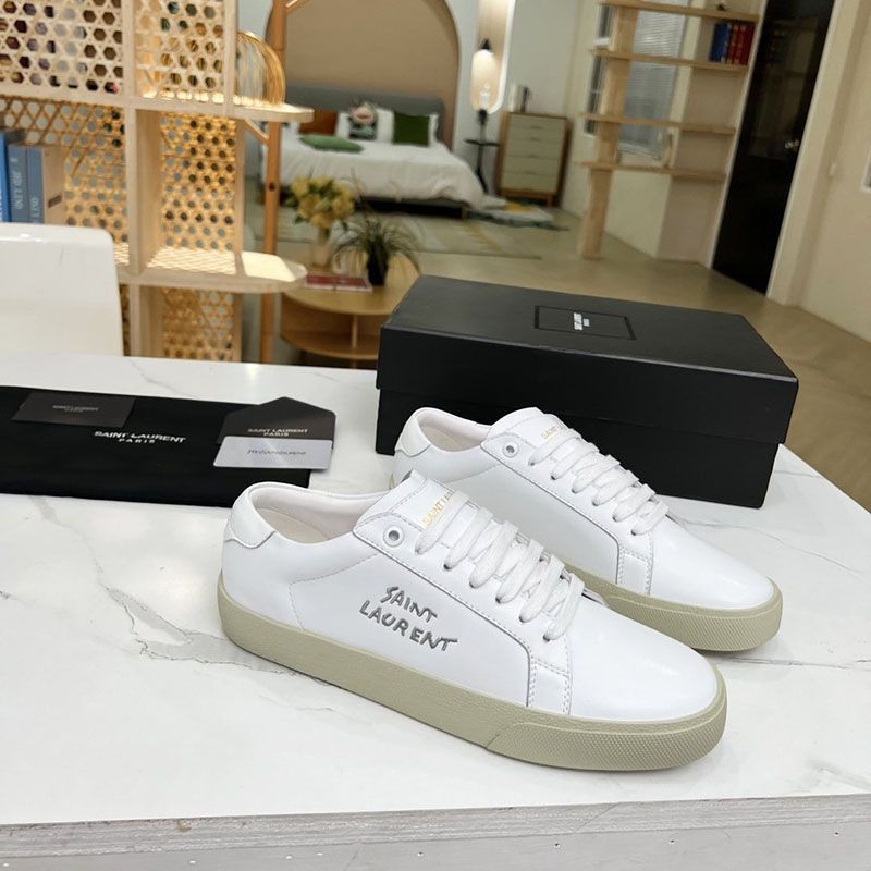 Free shipping Saint Laurent copy Court Classic canvas distressed sneakers Saz34320