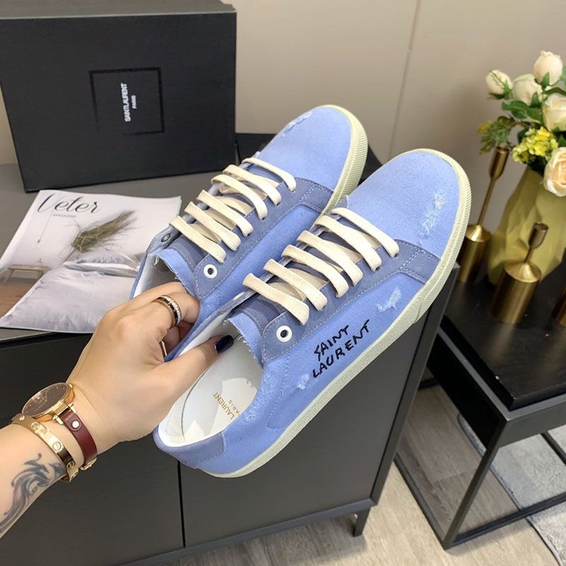 No. 1 in cumulative sales! Yves Saint Laurent fake Court Classic canvas distressed sneakers Say53760