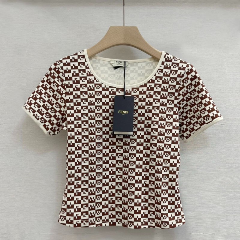 21-22AW [Fendi] FF Karligraphy Cotton Jersey T-shirt Fake feq67325
