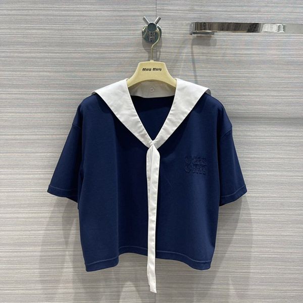 Popularity rising Miu Miu printed cotton jersey T-shirt fake myn64277