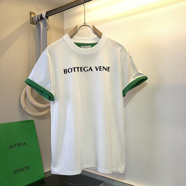 21-22AW Bottega Veneta Washed Cotton Jersey Fake T-Shirt bom00195