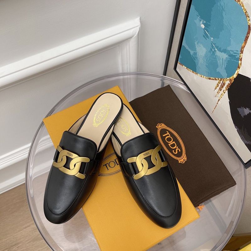 Sold out TODS Kate Leather Flat Mule Replica tol19845