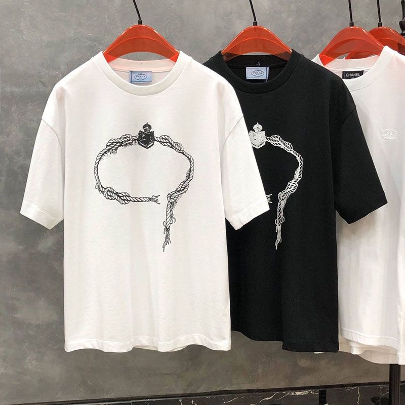 Rare color Prada printed cotton T-shirt replica 2 colors puu55816