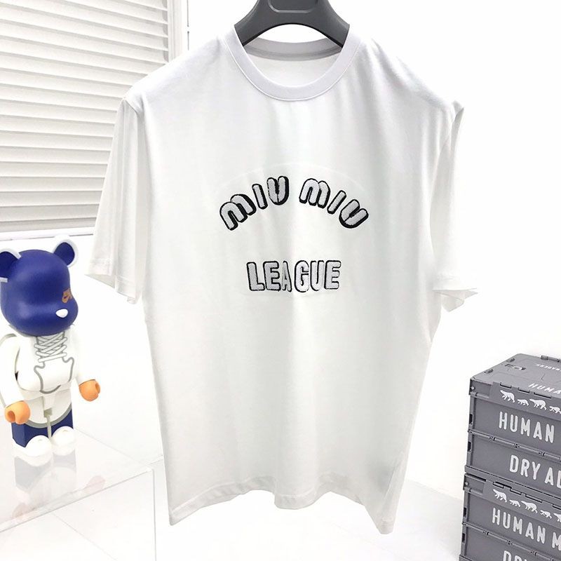 Super Hot Topic! Miu Miu Replica League Logo Iconic T-Shirt myu24874