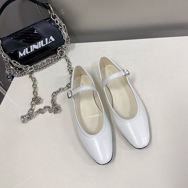 Not available in Japan The Row Ava Leather Shoes Replica Mary Jane Flats zan28194