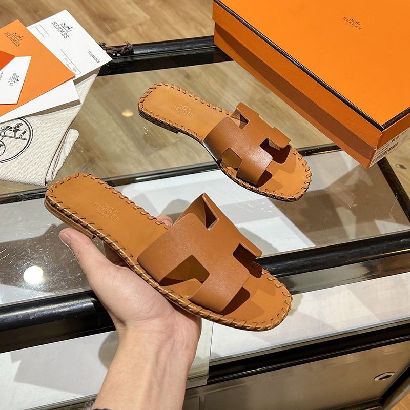 Hermes Oran Sandal - Leather and Canvas Sandals erd09296 Hermes Oran Sandal - Leather and Canvas Sandals erd09296