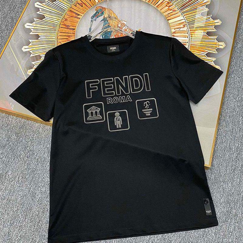 [Not available in Japan] Fendi ROMA logo crew neck fake T-shirt fej27890