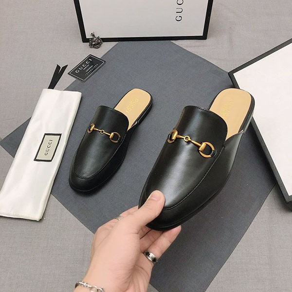 [Not available in Japan] Gucci Princetown Leather Slippers Replica guu28404