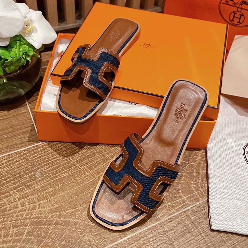 Hermes Replica Oran Leather & Canvas Sandals eri77205 Hermes Replica Oran Leather & Canvas Sandals eri77205