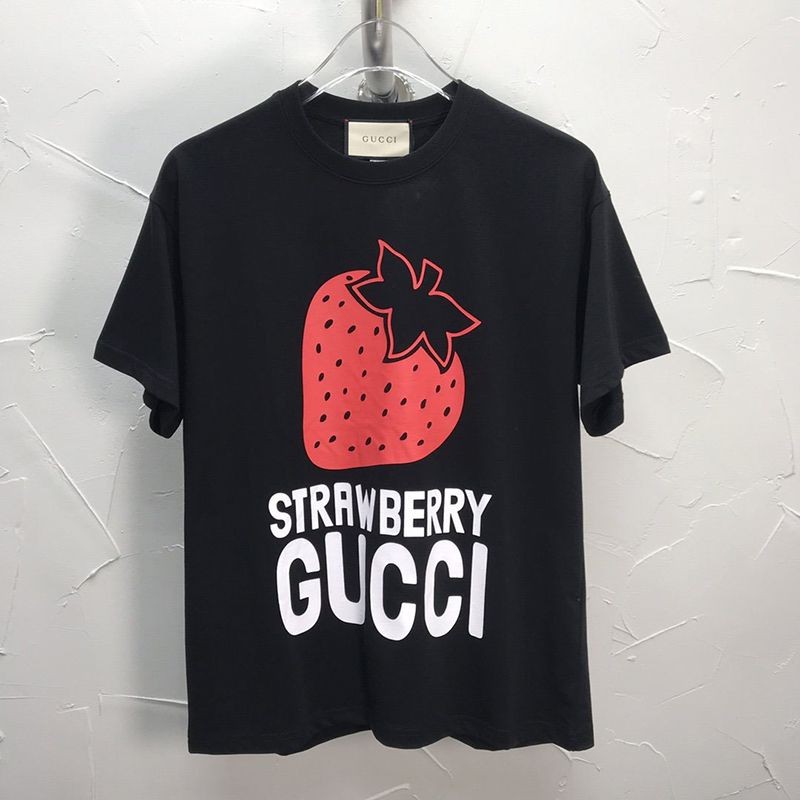 Rare color★"Gucci STRAWBERRY Replica" Cotton T-shirt★Quick delivery guh62789