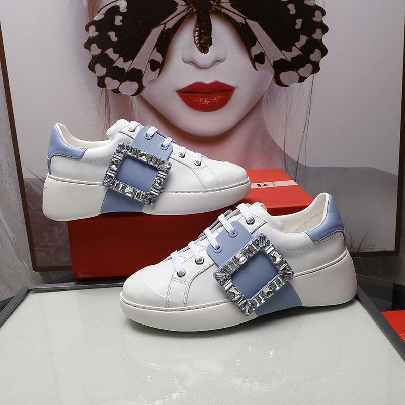 Very popular: Roger Vivier Viv Skate Glitter Leather Sneakers Replica ror28217