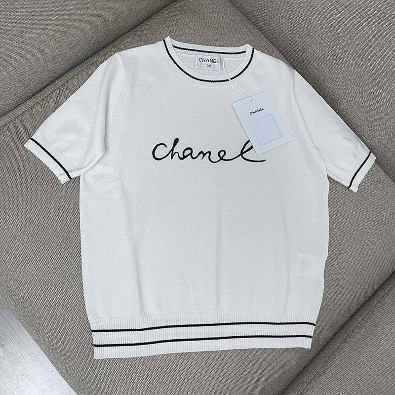 Free shipping Chanel logo T-shirt replica shv47892