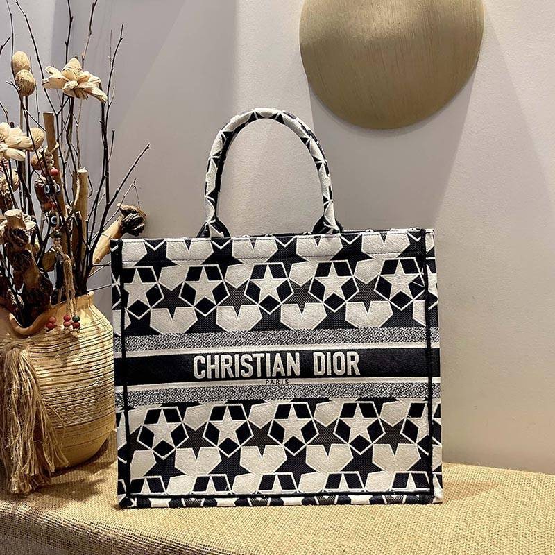 Super Hot Topic! Dior Book Tote Fake "Dior Etoile" Print Embroidery 2 Sizes def56865