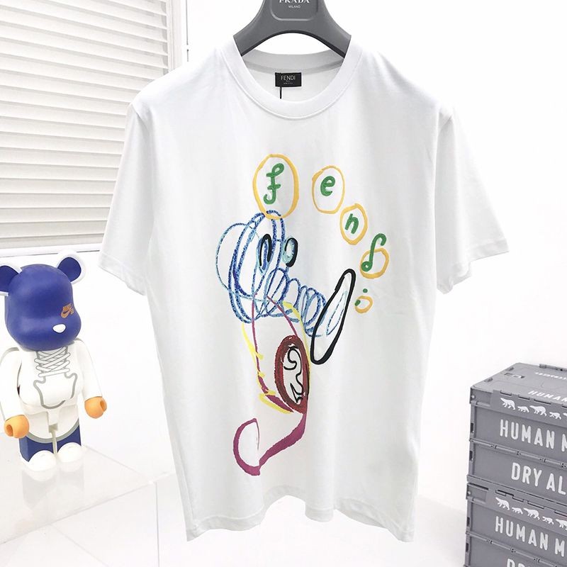 Very popular!! New color Fendi Crew neck logo jersey T-shirt fake fev51967 Very popular!! New color Fendi Crew neck logo jersey T-shirt fake fev51967