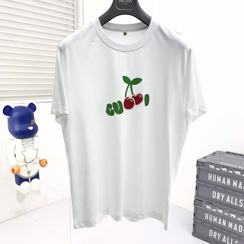 Rare Gucci Cherry Print T-Shirt Replica Blue Cotton gup86838 Rare Gucci Cherry Print T-Shirt Replica Blue Cotton gup86838