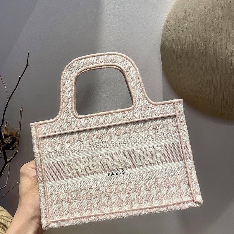 No.1 Popular Dior Book Tote Replica Mini Bag Macro Houndstooth Embroidery dey22191