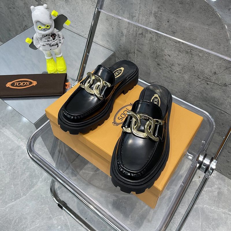 [Tax/Shipping included] Tod's Double T Leather Mules Replica toa61883