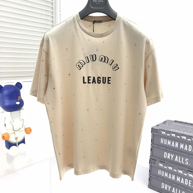 New for Spring/Summer: Miu Miu's iconic League logo T-shirt, copy mye90148