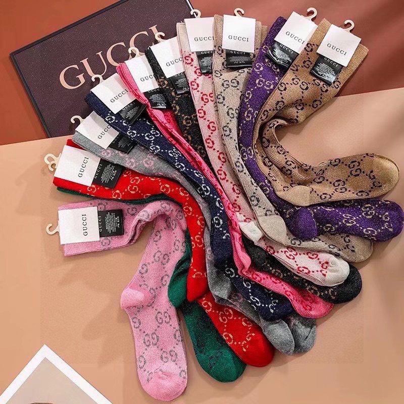 11 colors, Celebrity favorite, Gucci GG Web stripe cotton socks, fake gue39559