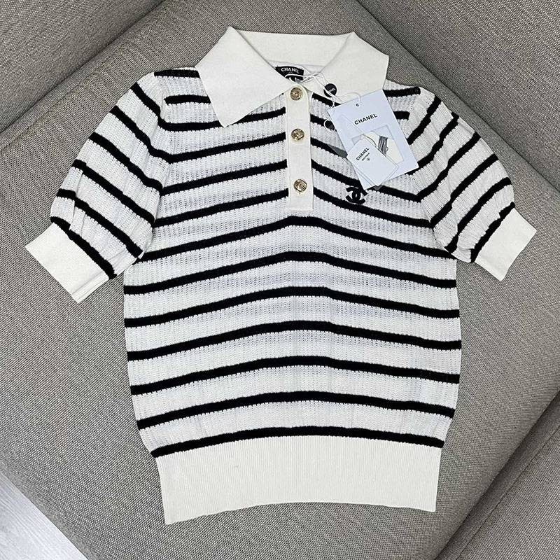 New Spring Chanel Replica Tops Logo Polo Jersey she21284