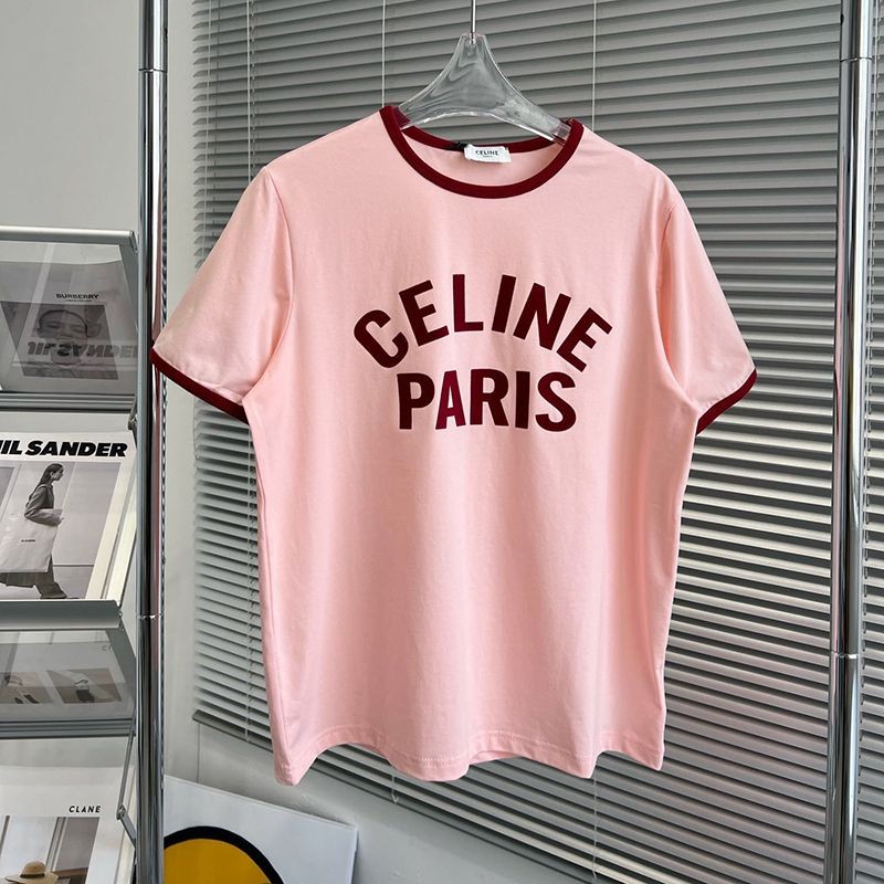 Very popular!! New color ★ Celine ★ 16 embroidered T-shirt ★ Cotton jersey Copy Cel73823